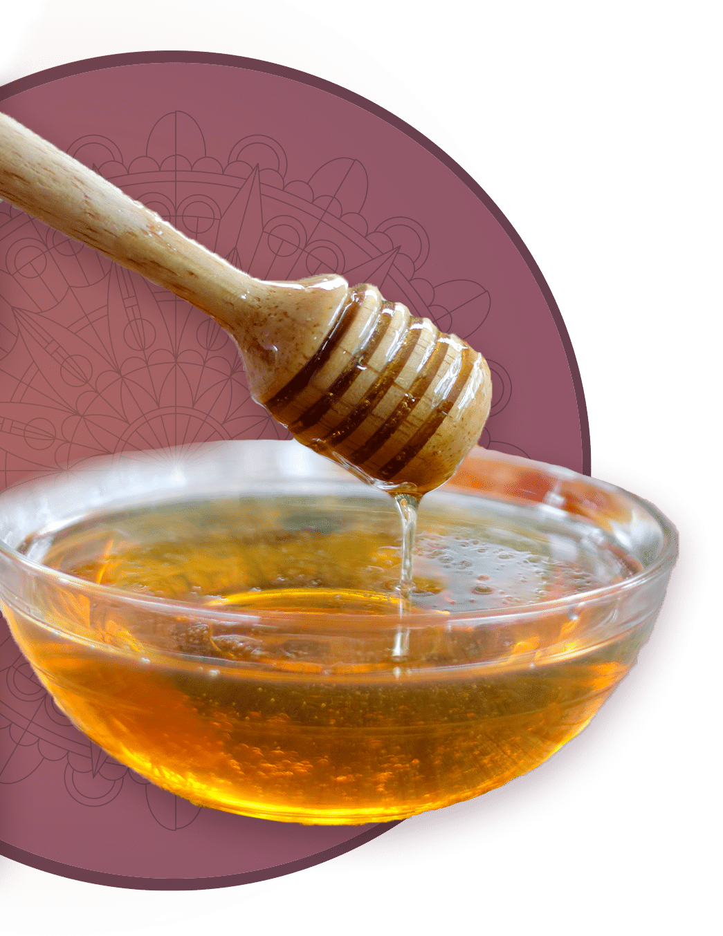 Honig in Glasschüssel mit Honiglöffel - Feine Tees - Goldschmiede und Teehandel Lauterbach